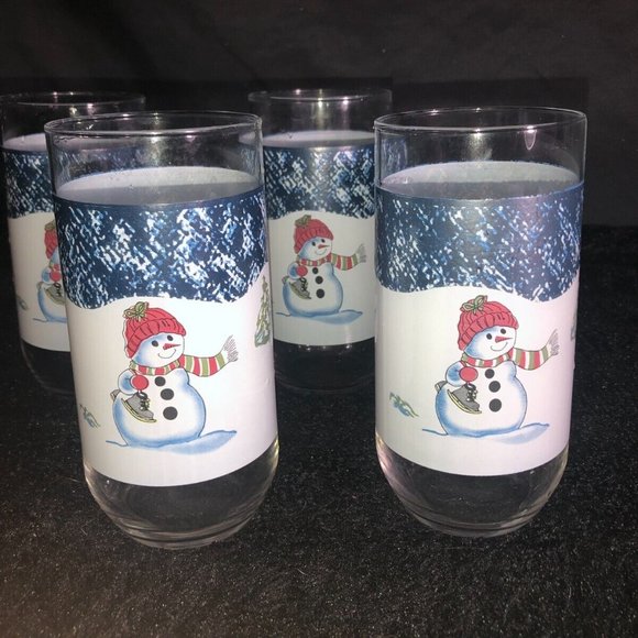 VTG 18 pcs Thomson Pottery Snowman Christmas Spongeware Dinnerware & Drinkware - Picture 3 of 14